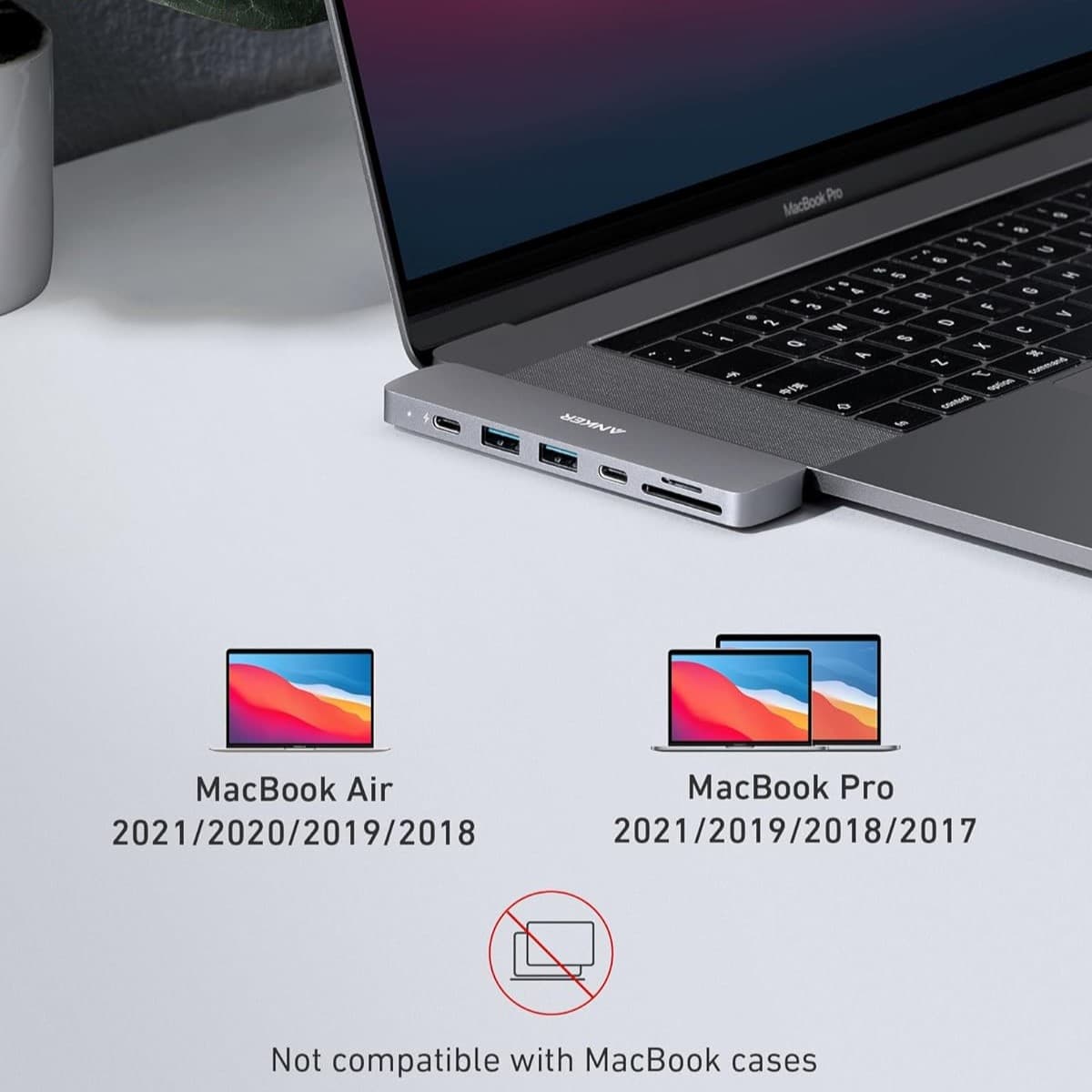 هاب 7 پورت نسل پنجم انکر مخصوص مک بوک Anker 547 USB-C Hub (7-in-2, for MacBook) – مدل A8371 — تصویر ۹