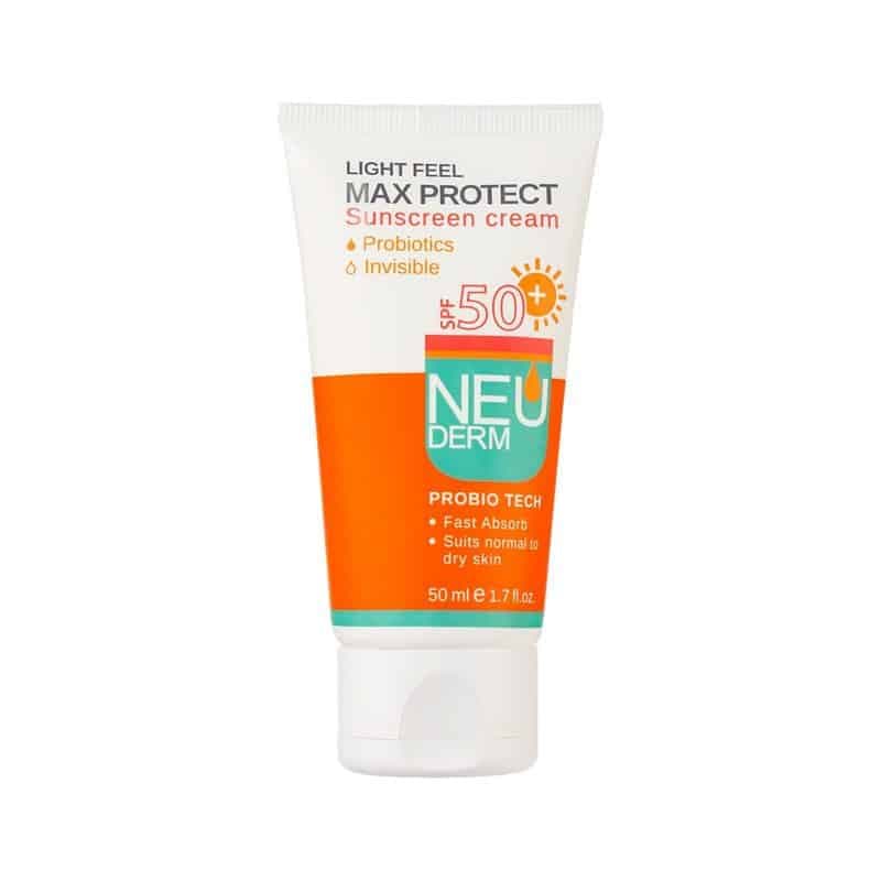 کرم ضد آفتاب بی رنگ مکس پروتکت نئودرم SPF50 پوست نرمال و خشک — تصویر ۴