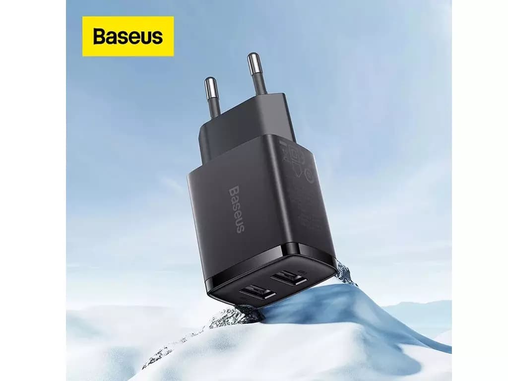 شارژر دیواری یواسبی 10.5 وات بیسوس Baseus Compact Charger 2U EU CCXJ010201 — تصویر ۶