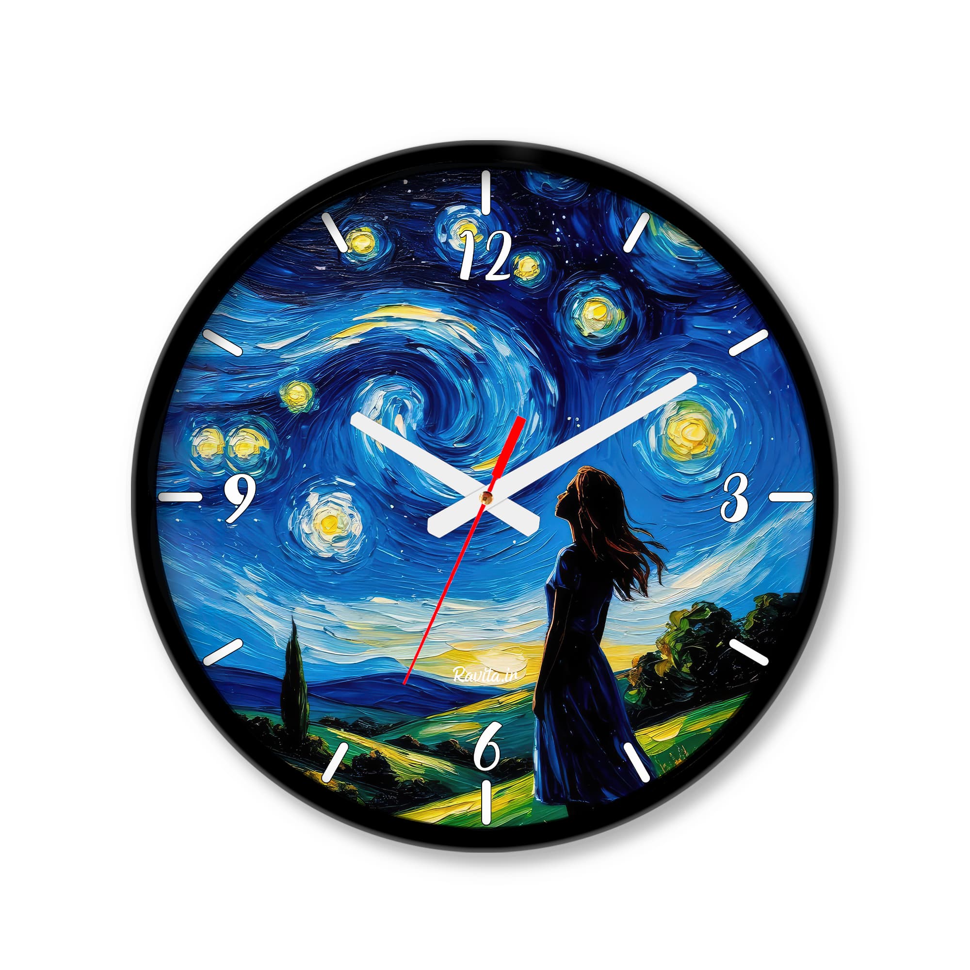 ساعت رومیزی دیواری راویتا طرح نقاشی سبک ون گوک – van gogh کد 3841 — تصویر ۴
