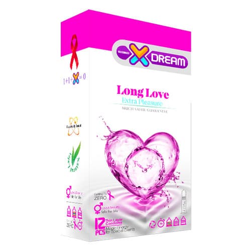 کاندوم لذت طولانی ایکس دریم مدل Long Love تعداد 12 عددی
