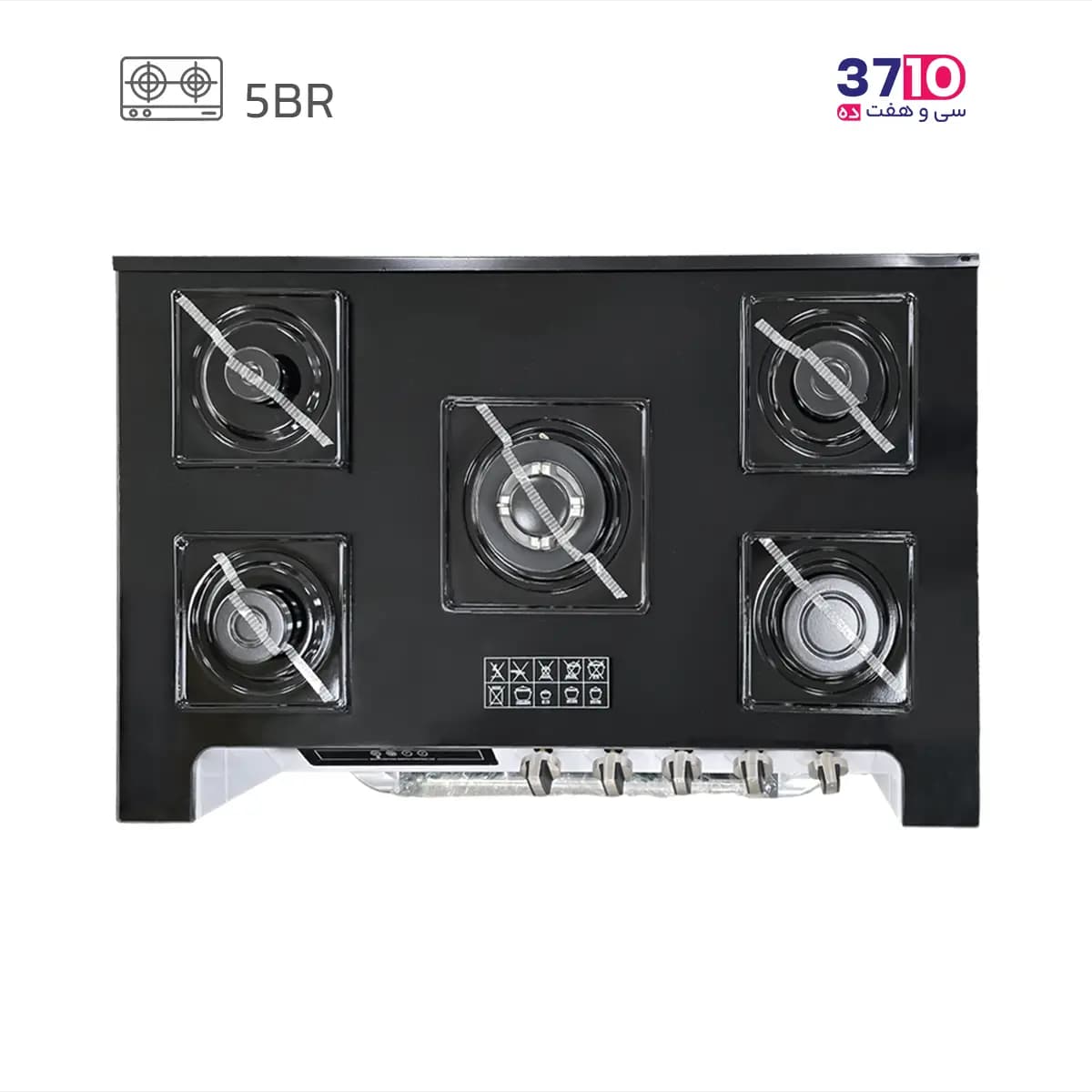اجاق گاز طرح فر گلین گاز Galin Gas مدل Dexmo 9055WH بدنه سفید صفحه شیشه دو درب — تصویر ۸