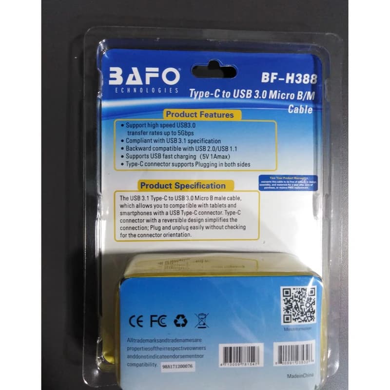 کابل Type-C به Micro b بافو مدل BAFO BF-H388 به طول 1.5 متر — تصویر ۷