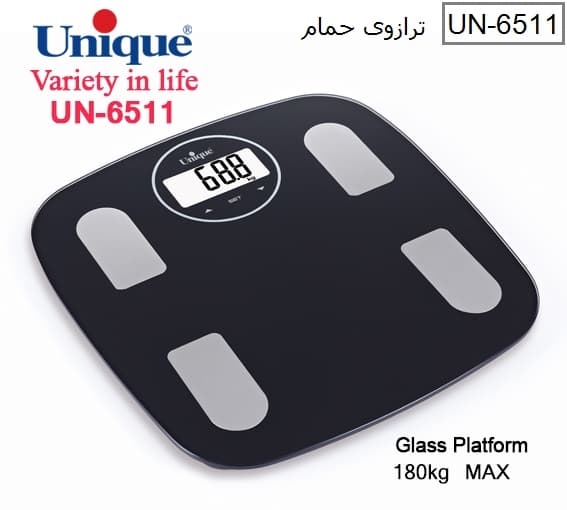 ترازو وزن کشی (حمام) دیجیتال هوشمند یونیک کد UN-6511 — تصویر ۲