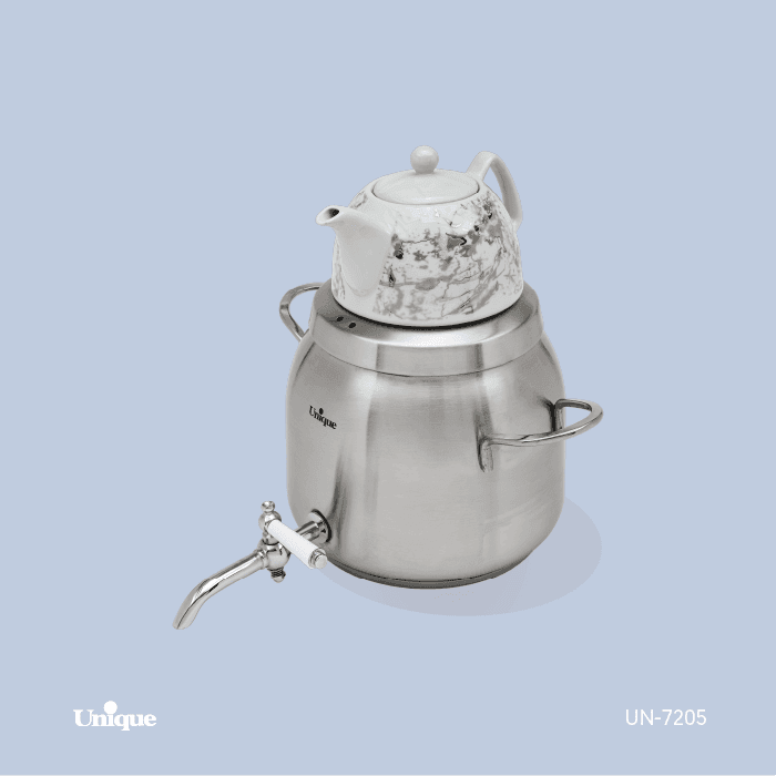 کتری قوری 4.5 لیتر استیل شیردار یونیک کد UN-7205 — تصویر ۳