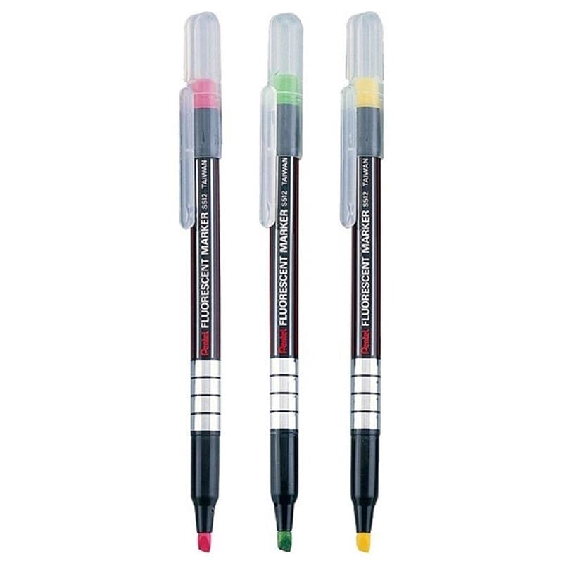 ماژیک هایلایت قلمی پنتل مدل Pentel S512 بسته 3 عددی — تصویر ۴