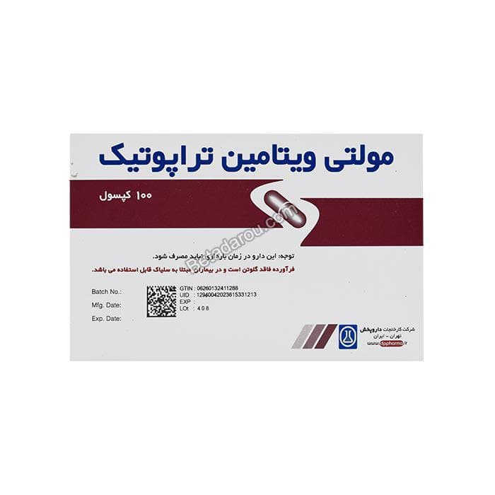 کپسول مولتی ویتامین تراپوتیک دارو پخش 100 عددی