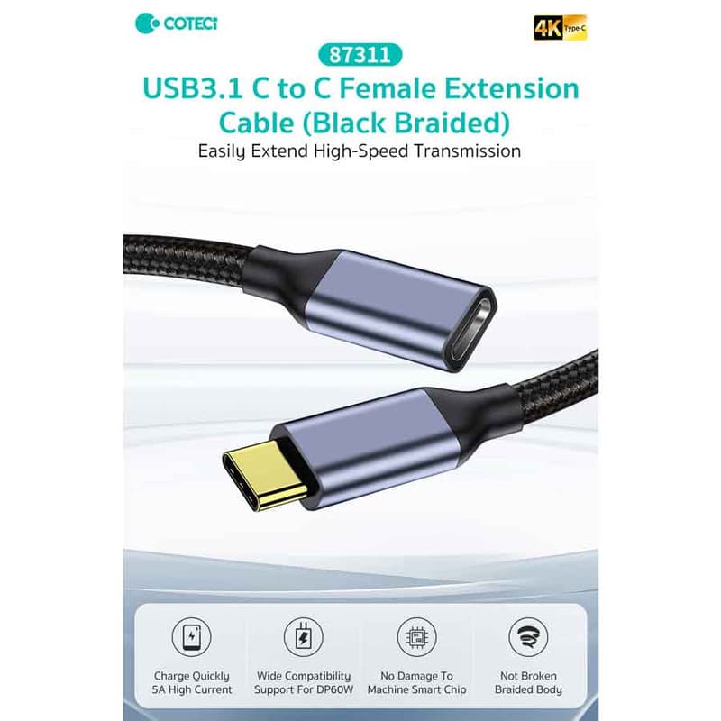 کابل افزایش طول USB-C کوتتسی مدل 87311 طول 1.0 متر — تصویر ۱۰