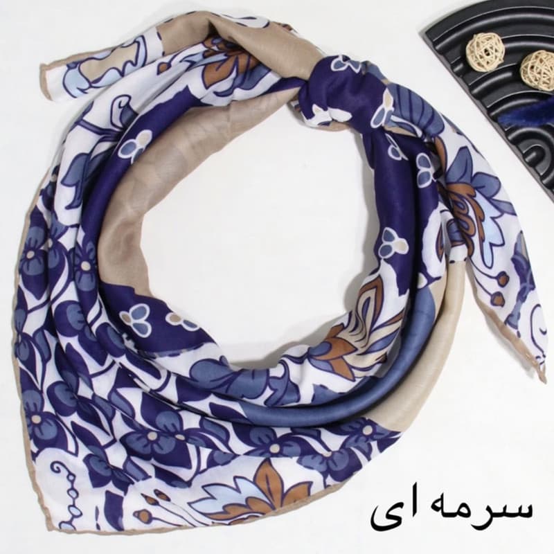 روسری زنانه مدل نخی طرح ترمه و ترنج کد 9772 — تصویر ۲