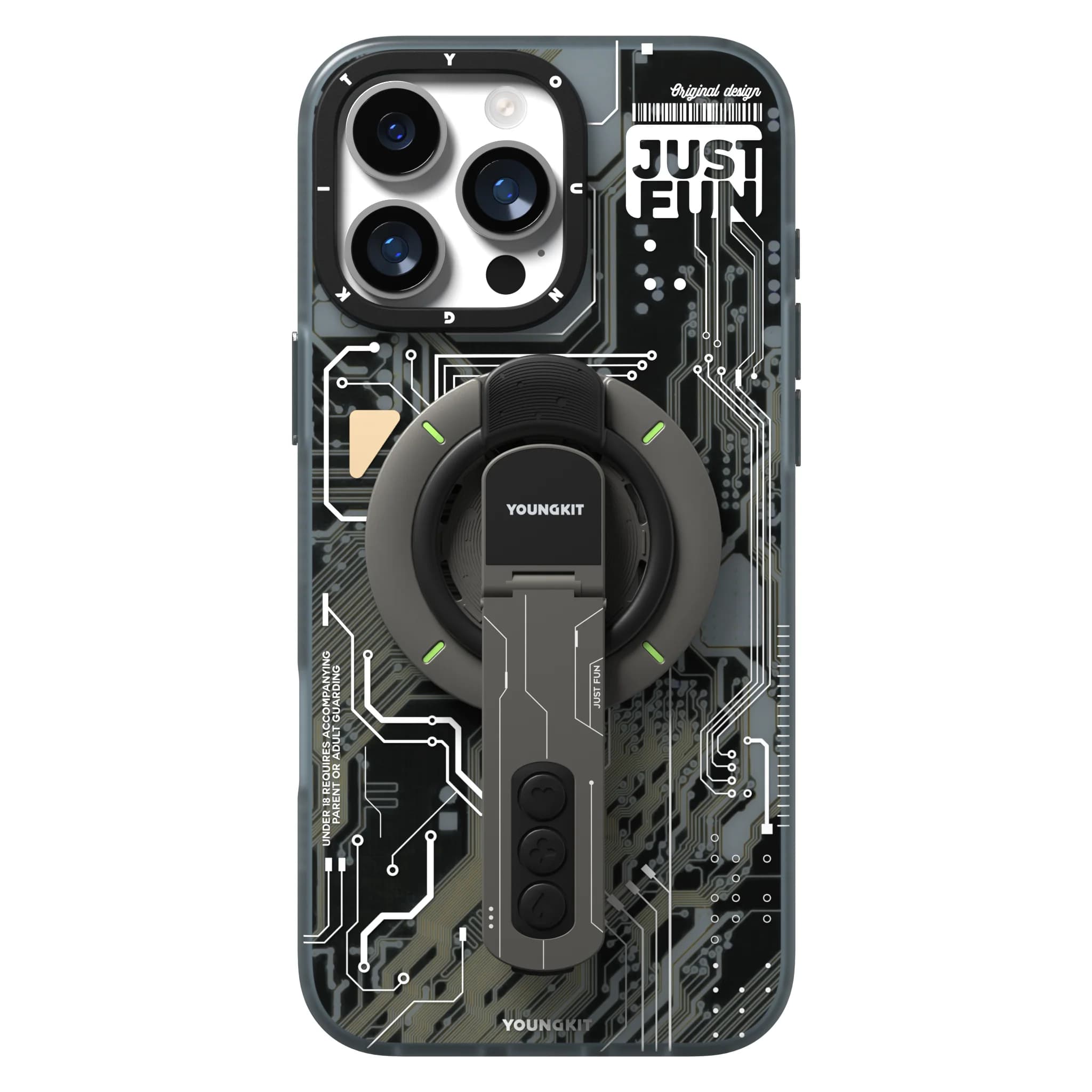 هولدر و استند مگ سیف Youngkit مدل Dual-Sided Magnetic Grip Stand with Elastic Silicone Ring — تصویر ۵