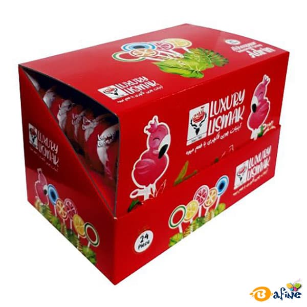 آبنبات چوبی لیسمک مدل لاکچری با طعم میوه بسته ۲۴ عددی — تصویر ۱۱