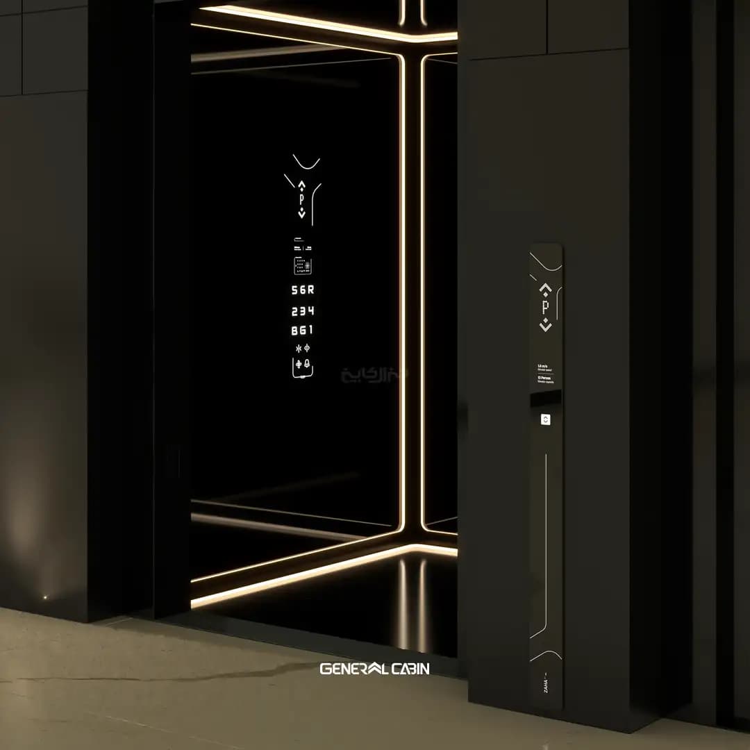 کابین آسانسور استیل جنرال کابین مدل Zaha Black — تصویر ۸