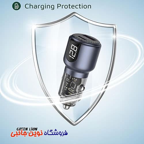 شارژر فندکی کابل دار گرین لاین مدل GL-CC16 ا Green Lion GL-CC16 Dual Port Car Charger PD+QC 75W (تک / عمده) — تصویر ۹