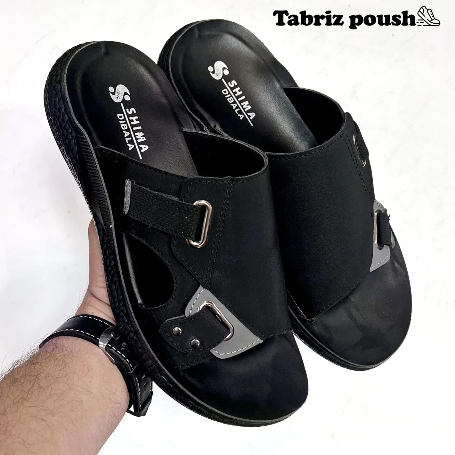 دمپایی مردانه طبی شیما مدل دیبالا مشکی زیره تزریق (صندل مردانه) سایز 40 41 تبریز پوش — تصویر ۳