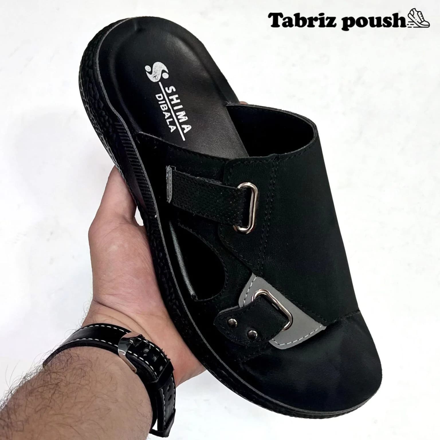 دمپایی مردانه طبی شیما مدل دیبالا مشکی زیره تزریق (صندل مردانه) سایز 40 41 تبریز پوش — تصویر ۲