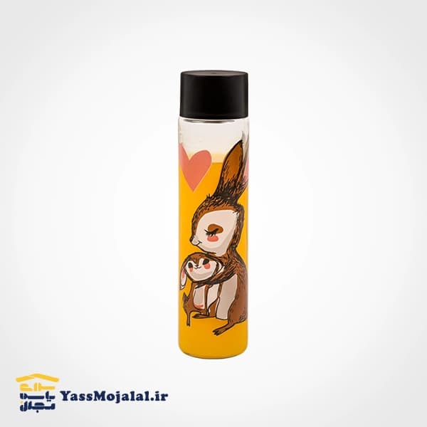 بطری آب لیمون استوانه ای کوچک چاپدار