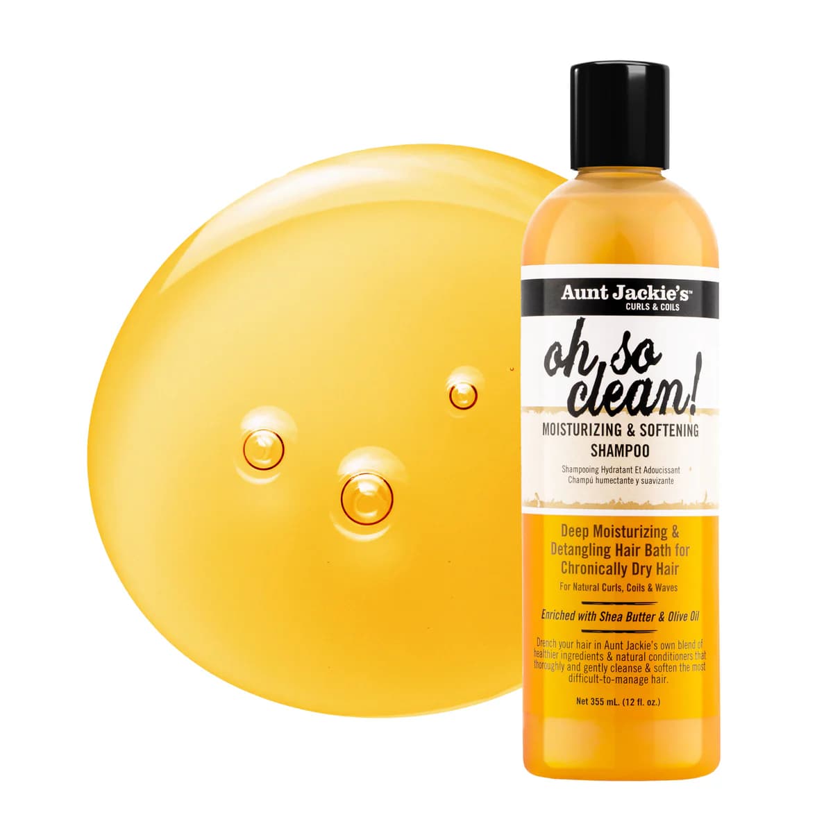 شامپو آبرسان عمیق موهای فر آنت جکیز Aunt Jackies Curls & Coils Oh So Clean Moisturizing & Softening Shampoo 355ml — تصویر ۶