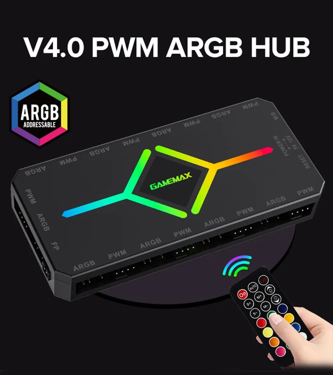 کنترل نورپردازی و سرعت فن گیم مکس V4.0 ARGB HUB PWM BK — تصویر ۱۱