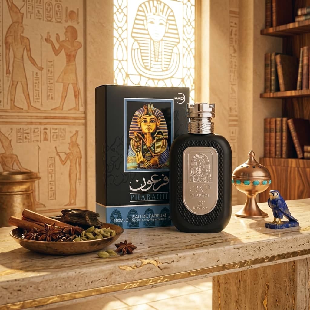 عطر ادکلن 2026 مردانه فرعون مشکی روونا فرانسه مدل فرعون مشکی (Rovena Pharaoh black) حجم 100 میل — تصویر ۳
