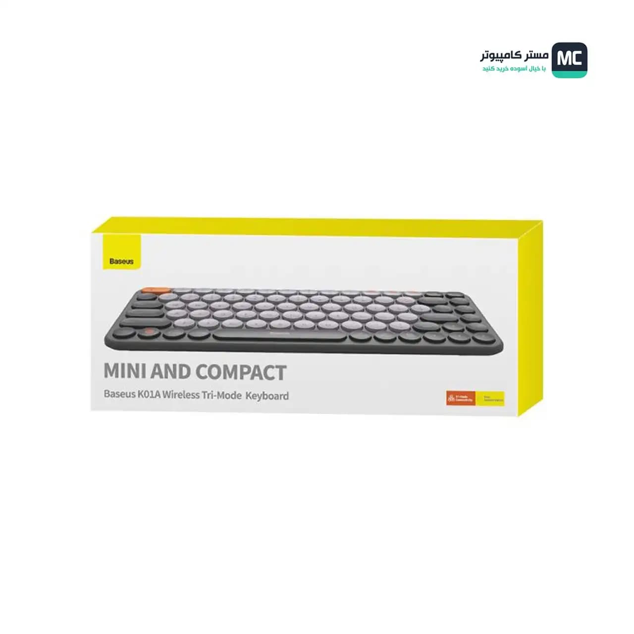 کیبورد بی سیم بیسوس مدل K01A Wireless Tri-Mode Frosted Gray — تصویر ۸