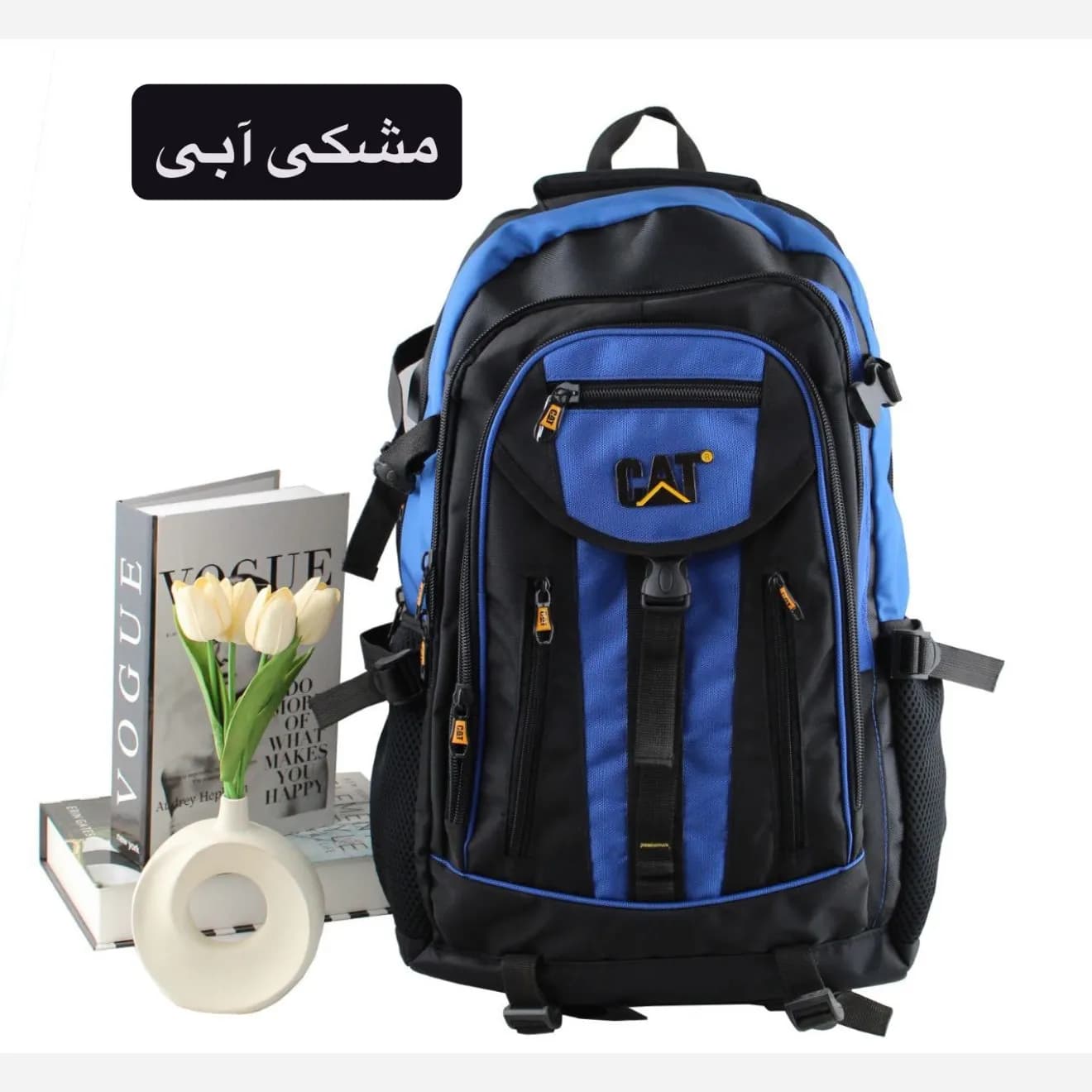 کوله پشتی روزمره و مدرسه پارچه ای دارای بند بلند و جیب دار — تصویر ۵