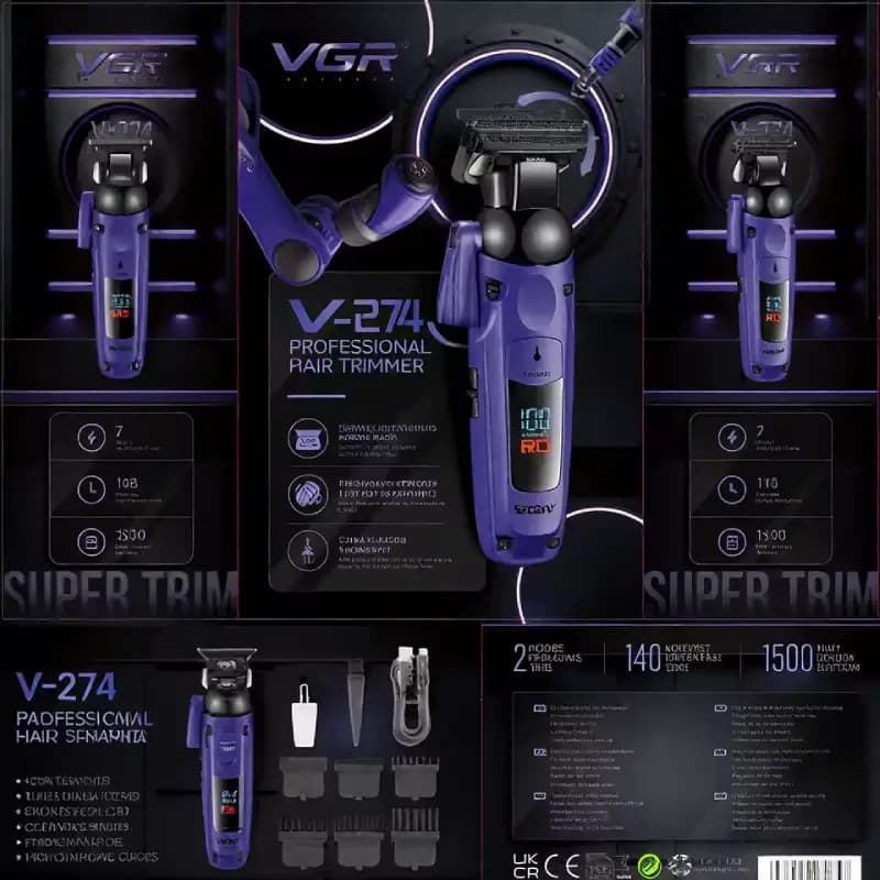 ماشین اصلاح سر و صورت خط زن وی جی آر مدل V-274 — تصویر ۳