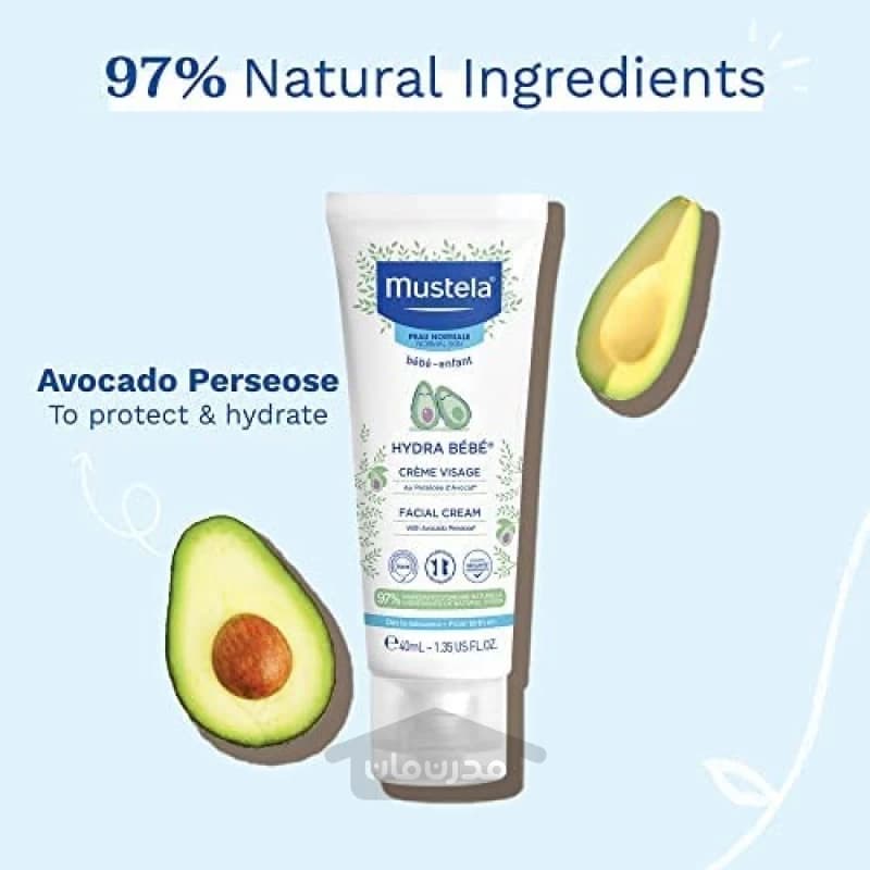کرم مرطوب کننده آووکادو صورت هیدرا بیبی موستلا MUSTELA — تصویر ۷
