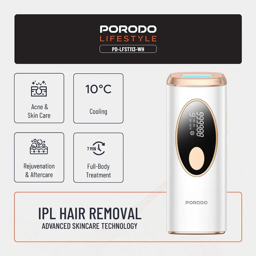 دستگاه لیزر Porodo Lifestyle IPL مدل PD-LFST113-WH — تصویر ۷