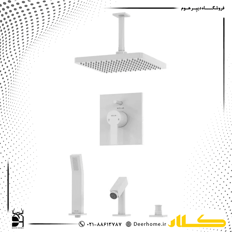 شیر حمام توکار کلار مدل فلت کلاسیک تیپ 5 — تصویر ۹