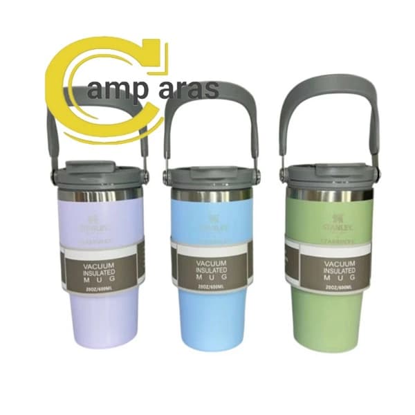 ماگ استیل دوجداره 304 استنلی 600 میلی Stanley دسته دار — تصویر ۸