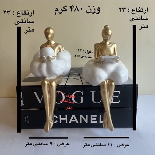 مجسمه مدل دختر ابری لب طاقچه ای کد 02 مجموعه 2 عددی — تصویر ۸