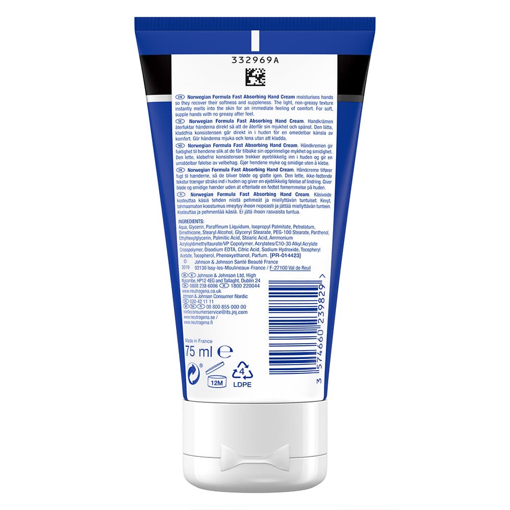 کرم دست با جذب سریع نیتروژنا نوتروژینا Neutrogena Norwegian Formula Hand Cream Fast Absorbing 75ml — تصویر ۶