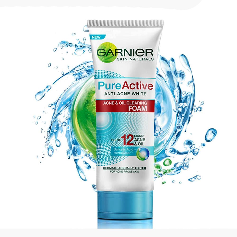 فوم شستشوی ضدجوش گارنیر گارنیه پیور اکتیو Garnier Pure Active Anti Acne White Foam 100ml — تصویر ۴