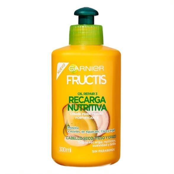 کرم موی پروتئین رسان و حالت دهنده فروکتیس گارنیر گارنیه Garnier Crema para peinar Recarga Nutritiva Fructis 300ml — تصویر ۷