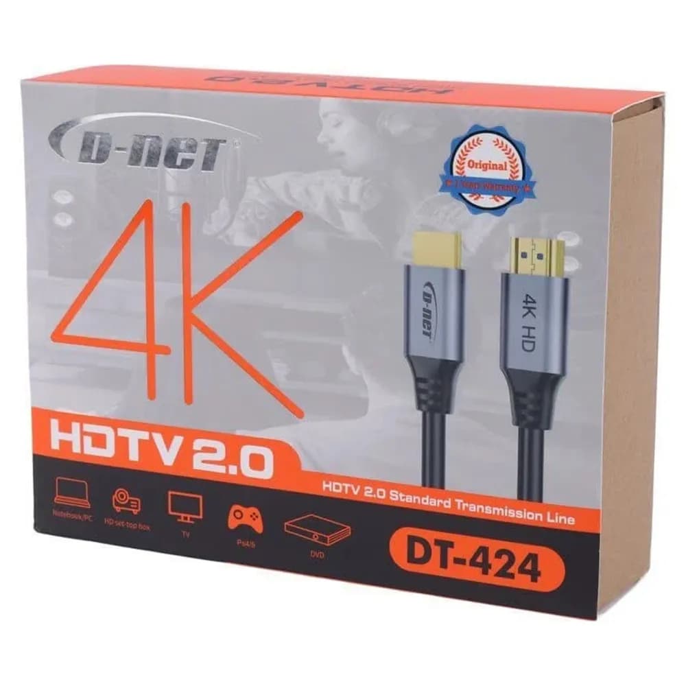 کابل 3 متری HDMI 4K دی نت مدل DT-424 — تصویر ۴