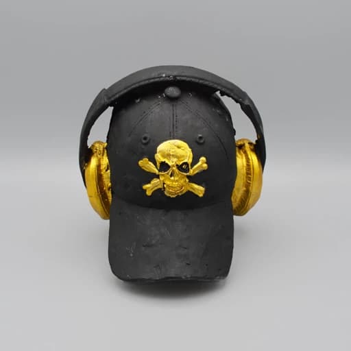 مجسمه اسکلت طرح DJ مدل هدفون headphone کد Psdo527 — تصویر ۵
