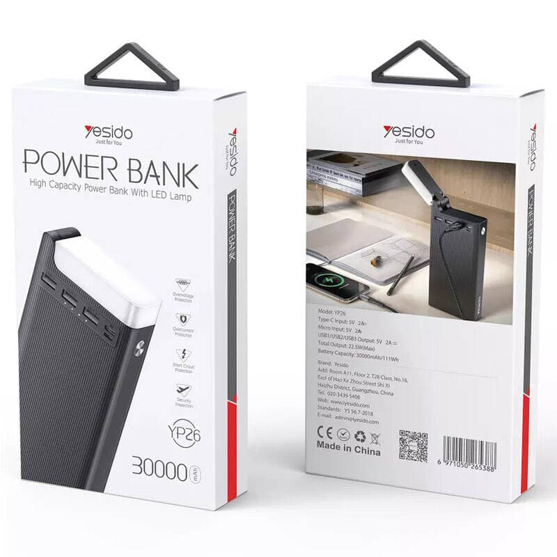 پاور بانک ۳۰۰۰۰ یسیدو Yesido YP26 PD 22.5W — تصویر ۳
