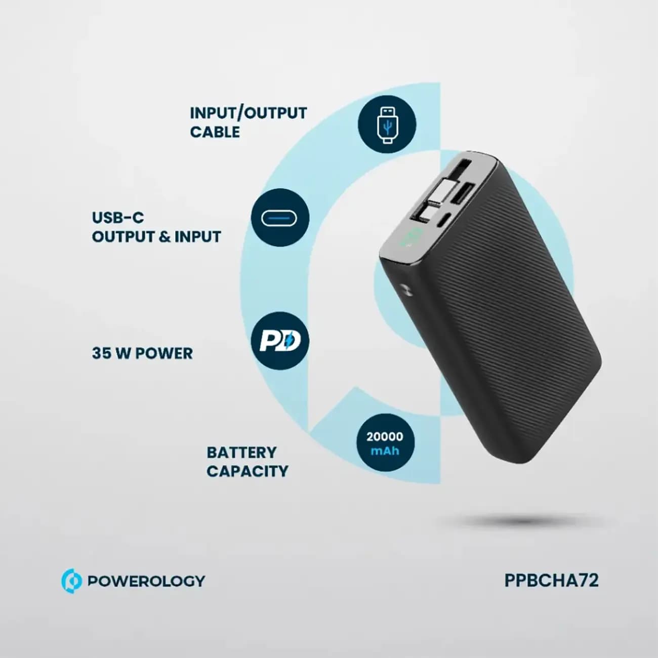 پاوربانک پاورولوژی مدل PPBCHA72 ظرفیت 20000 میلیآمپر | Powerology — تصویر ۱۰