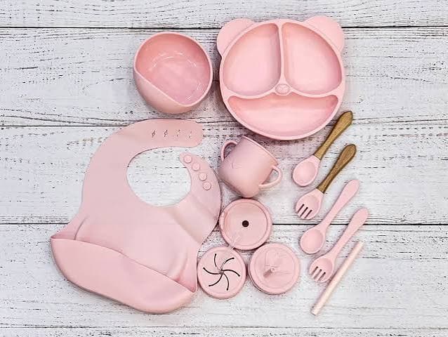 ست ظرف غذا سیلیکونی 12 تکه طرح خرس Only baby — تصویر ۱۰