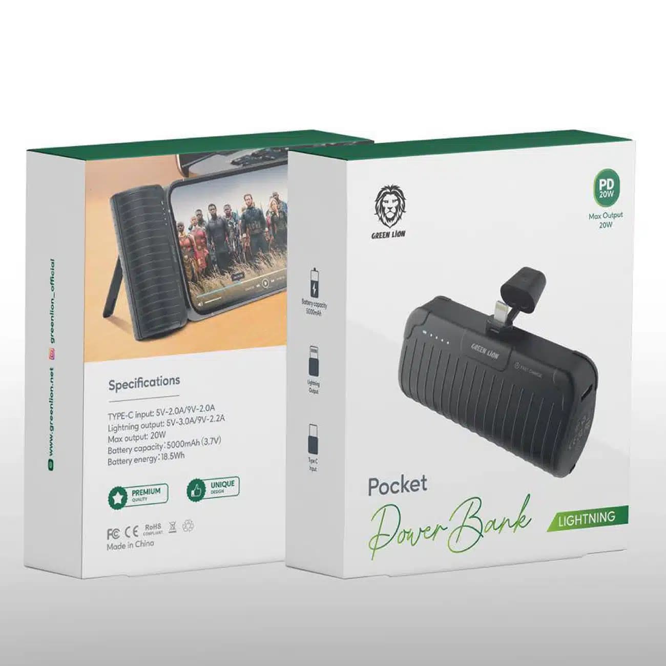 پاور بانک 5000 گرین لاین مدل GL-PB65 خروجی لایتنینگ 20 وات — تصویر ۶