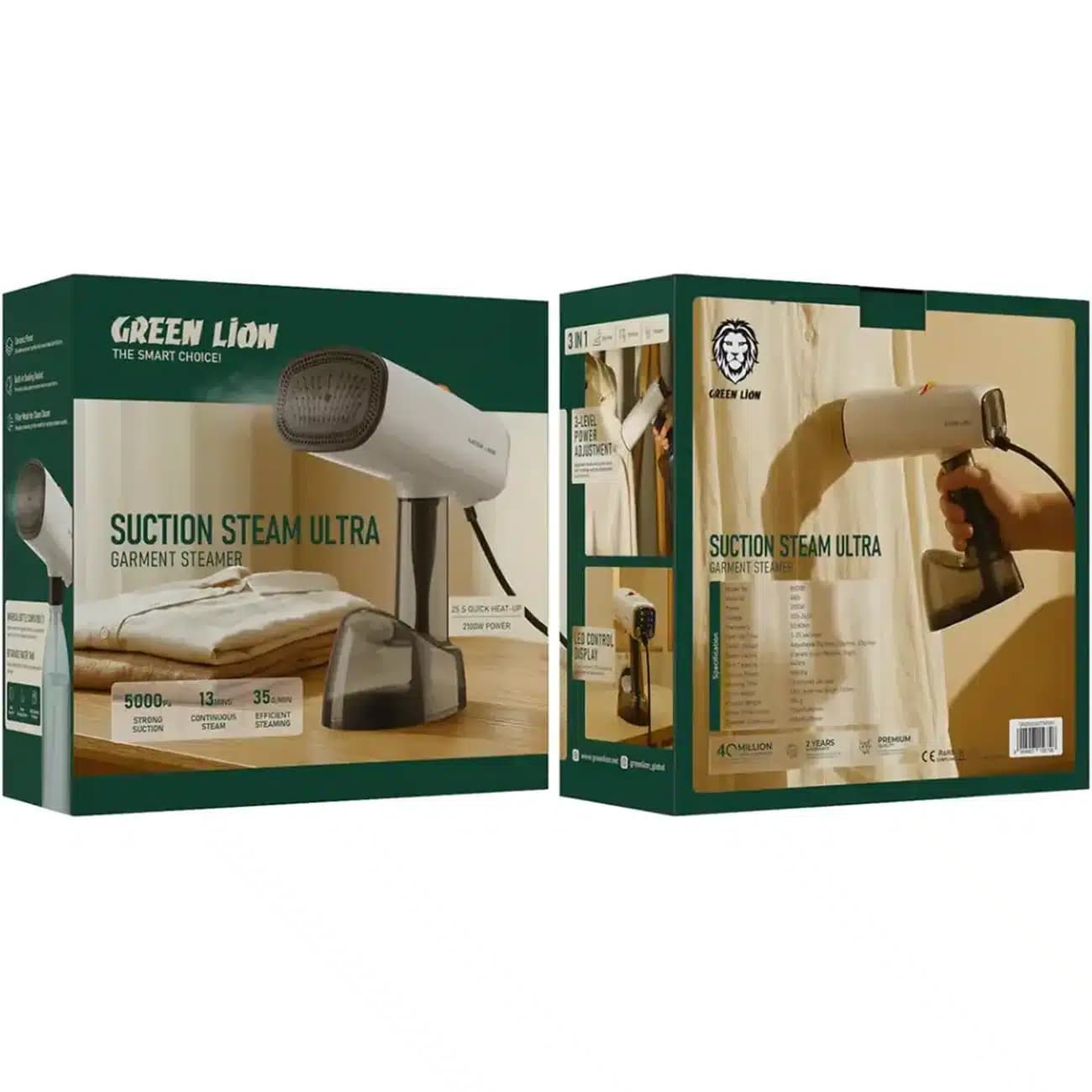 اتو بخار مکش دار گرین لاین Green Lion مدل GNBX200STMWH توان 2100 وات — تصویر ۶