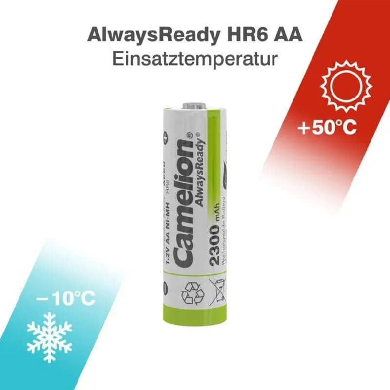 باتری قلمی شارژی کملیون ظرفیت 1000 میلی آمپر مدل AlwaysReady — تصویر ۴