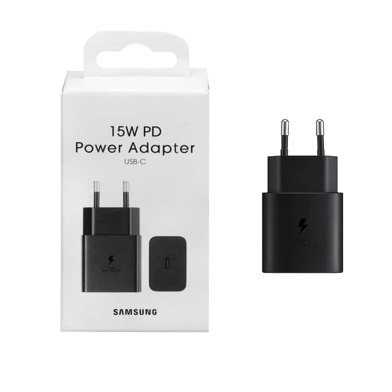 شارژر دو پین SAMSUNG 15W درجه یک مشکی DST ( شش ماهه شرکتی) — تصویر ۲