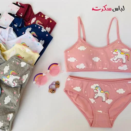 ست لباس زیر دخترانه فانتزی یونیکورن ls022152 — تصویر ۵