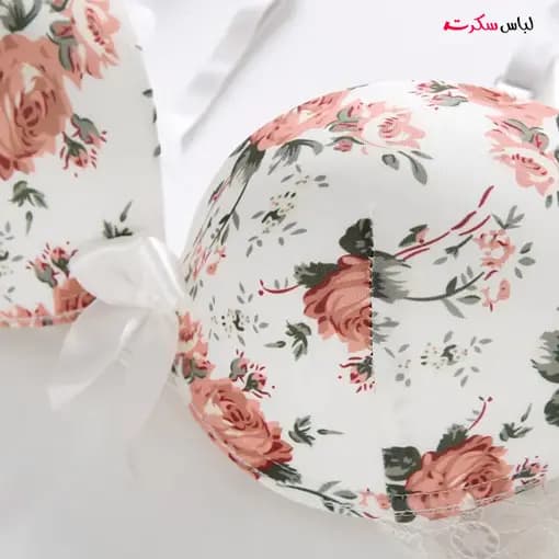 ست شورت و سوتین فنردار جکدار گلدار ls193 — تصویر ۵