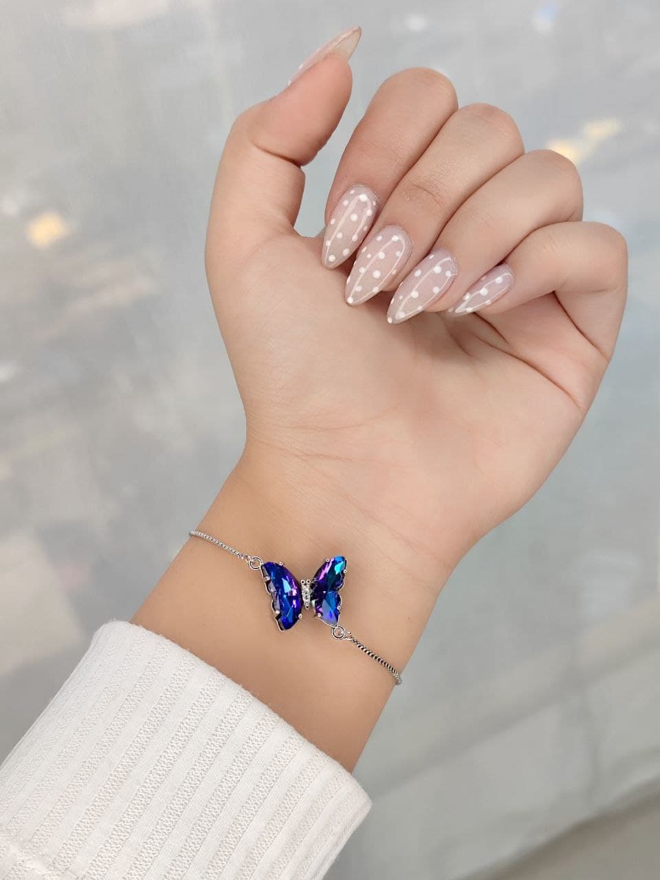 دستبند استیل دخترانه طرح پروانه ای براق کرواتی در رنگ بندی متنوع کد 1217095 — تصویر ۵