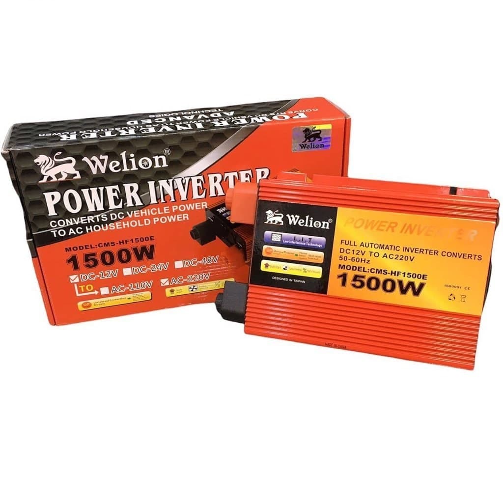 مبدل برق خودرو ویلیون قرمز 12V-TO-220V-1500W — تصویر ۸