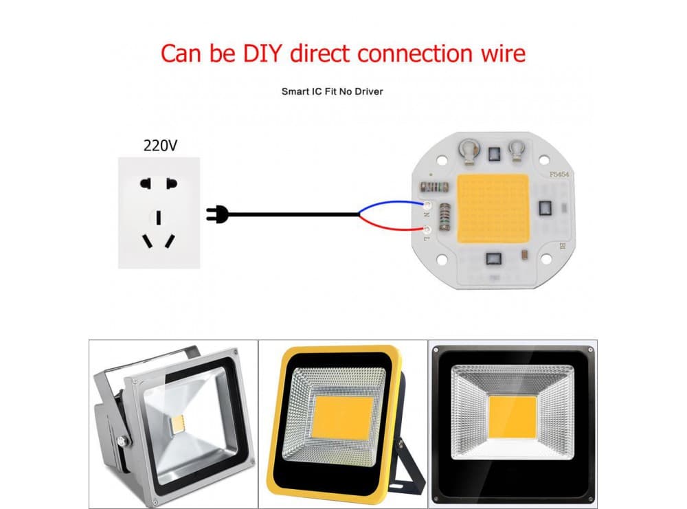 LED COB مهتابی 20W 220V با درایور داخلی سایز 5454 دارای مدار حفاظتی آنتی شوک دار — تصویر ۱۰