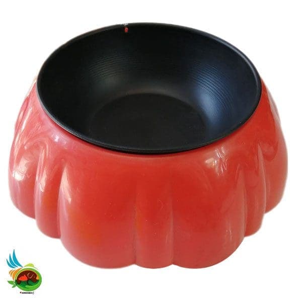 ظرف آب و غذا سگ و گربه طرح گل همراه با کاسه فلزی سایز Large — تصویر ۸