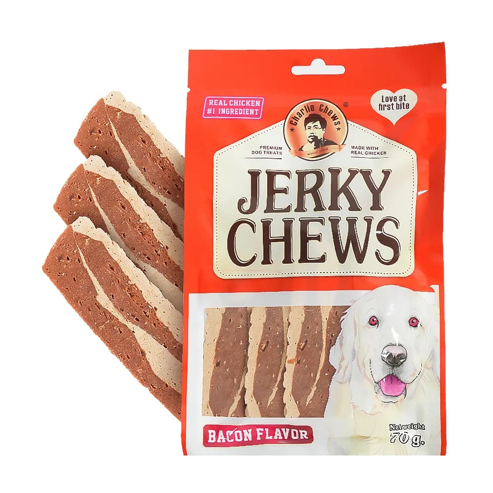 تشویقی سگ مدل مدادی با طعم بیکن جرکی چیوز (JERKY CHEWS)